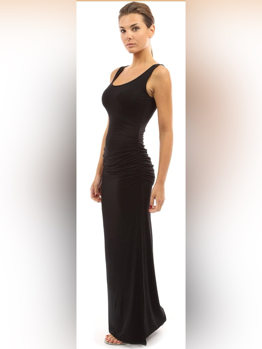 PattyBoutik Women Sleeveless  Black Summer Maxi Dress Size Small